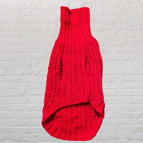 Red knit dog sweater - Picture 2 of 7